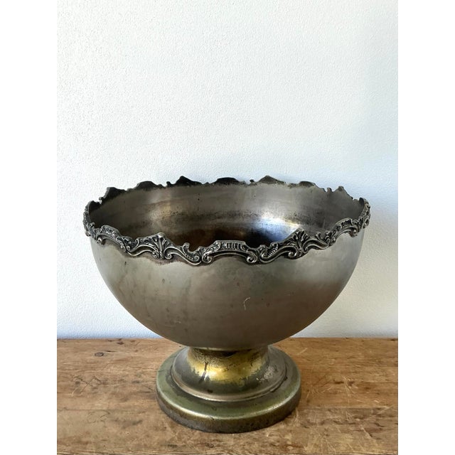 Vintage Regency Monumental Distressed Plate Bowl For Sale - Image 9 of 10
