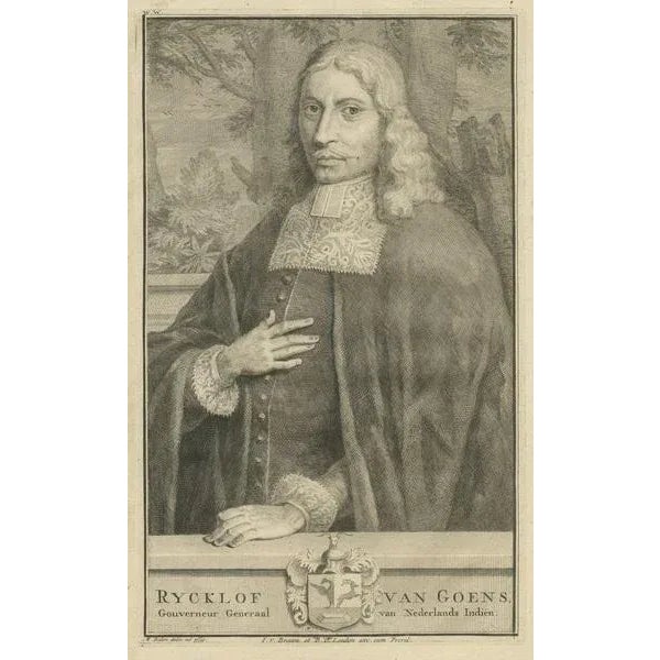 Early 18th Century Valentyn, Rycklof Van Goens, Governor-General of the VOC, Dutch East Indies, 1724, Print For Sale - Image 5 of 6