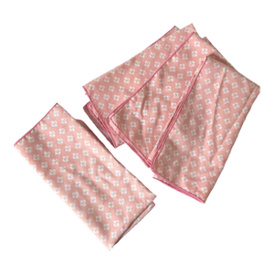 Vintage Pink Floral Cotton Napkins – Set of 4, Cottagecore Table Linens
