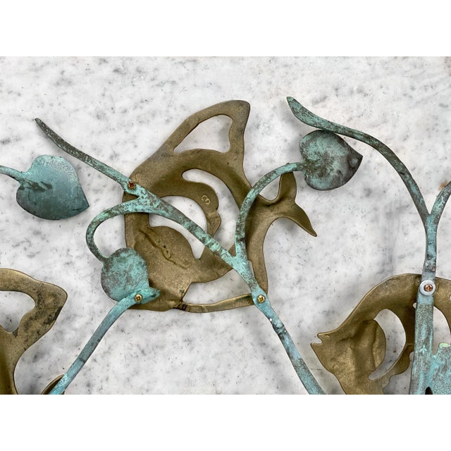 Mid-Century Oceanic Reef Fish Brass & Copper Wall Hanging Sculpture For Sale - Image 9 of 11