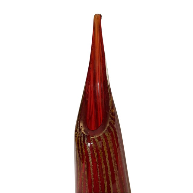 Art Glass Vase in Red and Gold From Monarch Glass Studio For Sale - Image 9 of 14