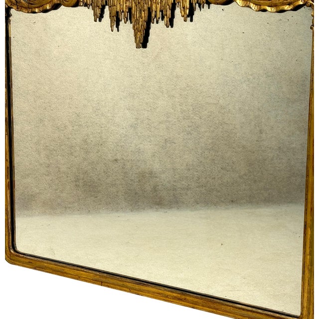 Wood Carved Giltwood and Gesso Wall Mirror, 1880s For Sale - Image 7 of 10