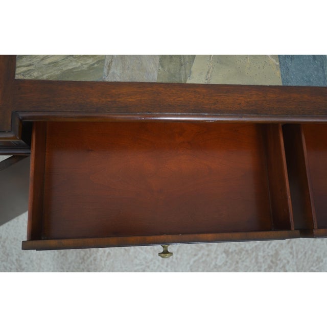 Maitland - Smith Maitland Smith Mahogany Stone Top Console Cabinet For Sale - Image 4 of 18