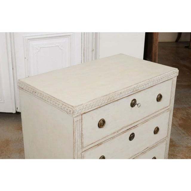 1865 Swedish Neoclassical Style Painted 3-Drawer Chest For Sale - Image 10 of 13