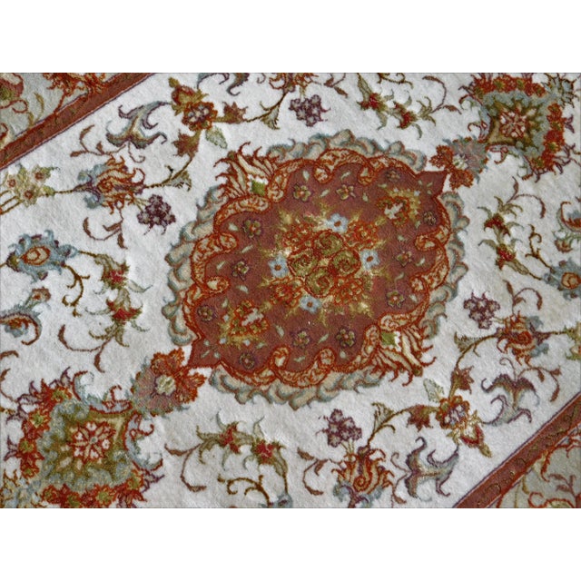 Traditional 1990s Vintage Han-Knotted Wool and Silk Runner Rug. 2'7"x 10'5" For Sale - Image 3 of 11