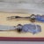 Coastal Late 20th Century Hans Turnwald Marine Life Seahorse Spreader and Food Pick Set Silver Plated Blue With Box For Sale - Image 3 of 5
