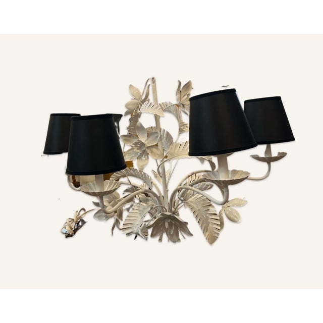 Italian Mid-Century Hollywood Regency Six Arm Chandelier For Sale - Image 6 of 6