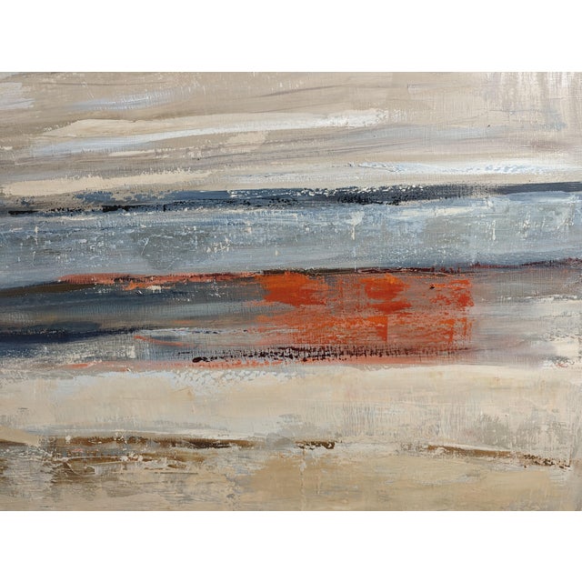 Contemporary Between Horizons Is an Original Contemporary Abstract Landscape Painted in Oil on Canvas by French Artist Sophie Dumont. For Sale - Image 3 of 9