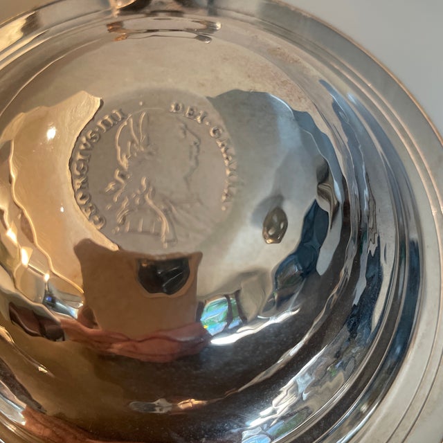 Metal Barker Ellis 1787 King George III Shilling Hammered Silverplate Lidded Pitcher - Menorah England Mark For Sale - Image 7 of 10