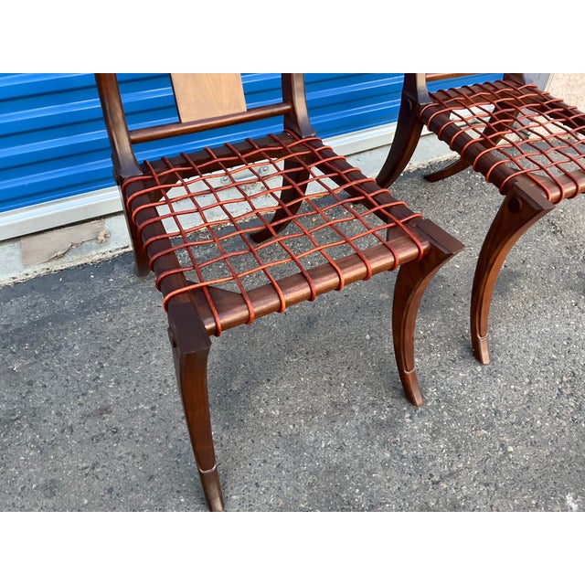 Modern Walnut Klismos Style Chairs - A Pair For Sale - Image 14 of 15