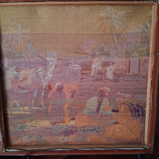 Framed Early Twentieth Century Middle Eastern Orientalist Tapestry For Sale - Image 6 of 6