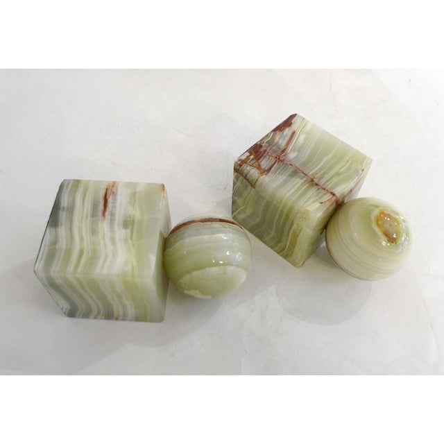 Mid-Century Italian Modernist Sculptural Bookends in Onyx, 1950s, Set of 2 For Sale - Image 6 of 15