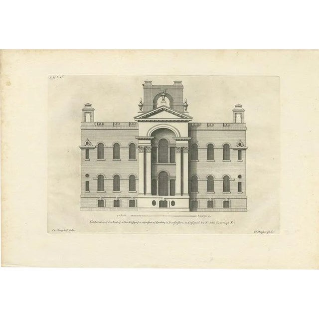 Campbell, Illustration of a New Building Design in Dorset, England, 1717, Print For Sale