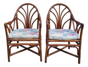 Set of Bamboo Armchairs, 1970s