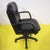 Vintage Black Faux Leather Swivel Office Chair For Sale - Image 4 of 10