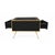 Black Glass and Brass Coffee Table, 1980s For Sale - Image 4 of 7