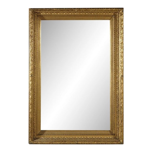 Antique French First Finish Giltwood Framed Wall Mirror C1900 For Sale