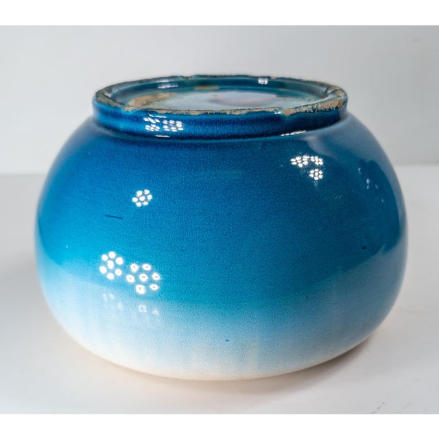 Early 20th Century Japanese Blue and White Awaji Glaze Bowl For Sale - Image 12 of 13