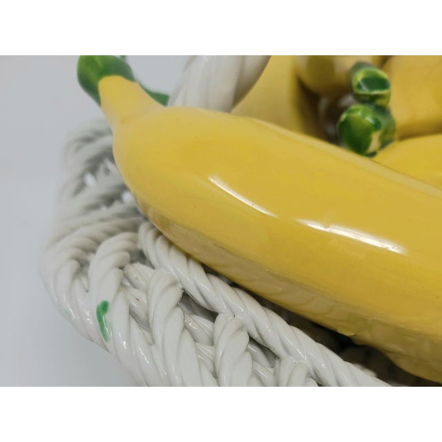 Yellow Vintage Italian Ceramic Basket of Bananas Made in Italy - For Sale - Image 8 of 13