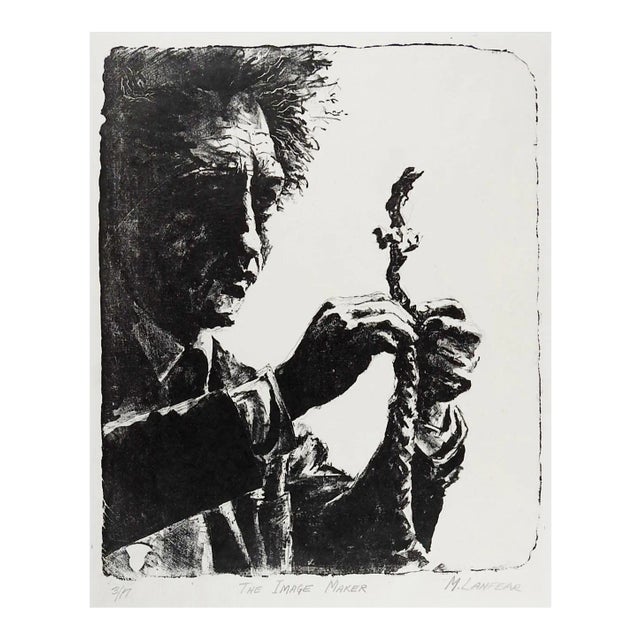 Vintage Lithograph Portrait Image Maker by Marilyn Lanfear For Sale