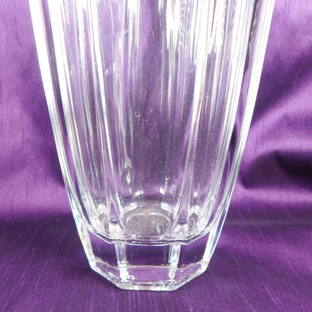 Irena Brand Cut Crystal Vase From Poland For Sale - Image 4 of 4
