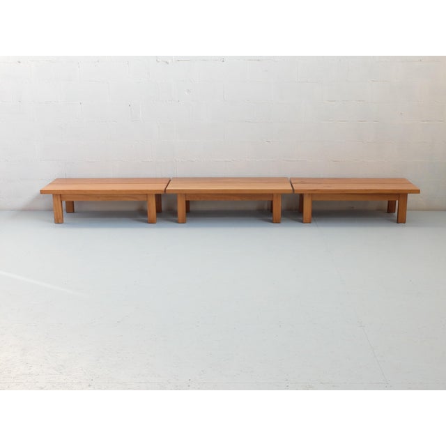 Large Modular Coffee Table in Elm from Regain Group, 1960s, Set of 3 For Sale - Image 11 of 13
