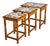 Oak Nesting Tables Set of 3 Ceramic Tile Top Accent End Side Tables Vintage 1970s For Sale