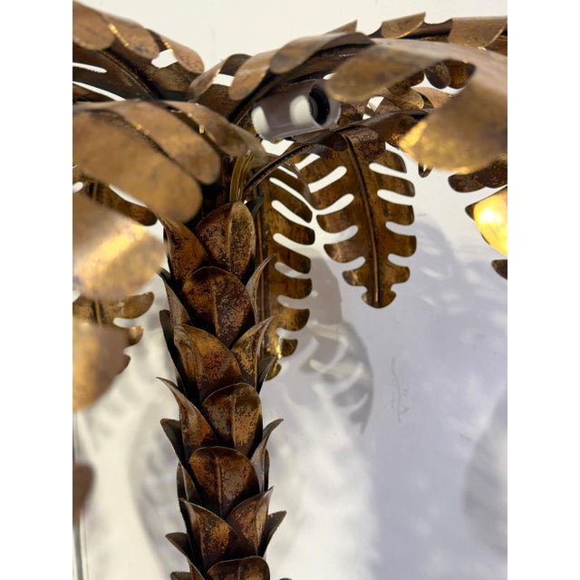 Late 20th Century Pair of Maison Jansen Style Gilt Metal Palm Tree Table Lamps For Sale - Image 9 of 15