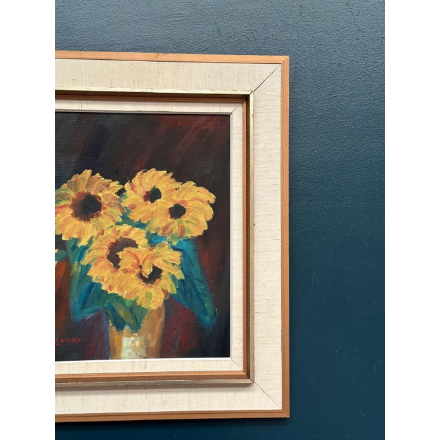 Otto Hansén, Sunflowers, 1950s, Oil on Canvas, Framed For Sale - Image 4 of 18