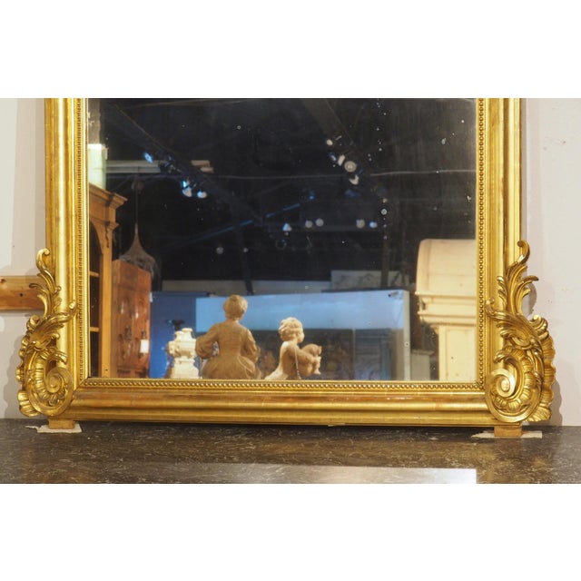 A Grand Antique French Napoleon III Gold Leafed Mirror, Circa 1860 For Sale - Image 4 of 18