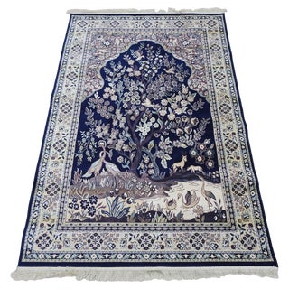 Silk Tapestry Rug From Mid-20th Century For Sale
