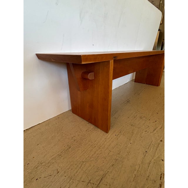 Hand Crafted Cherry Bench by Maine Master Woodworker For Sale - Image 4 of 15