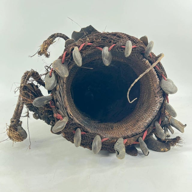 Wood Early 20th Century Bamileke Hat Fetish with Adornments Cameroon For Sale - Image 7 of 11
