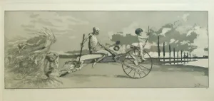 Amor, Tod und Jenseits - Original Etching by M. Klinger - 1881 1881