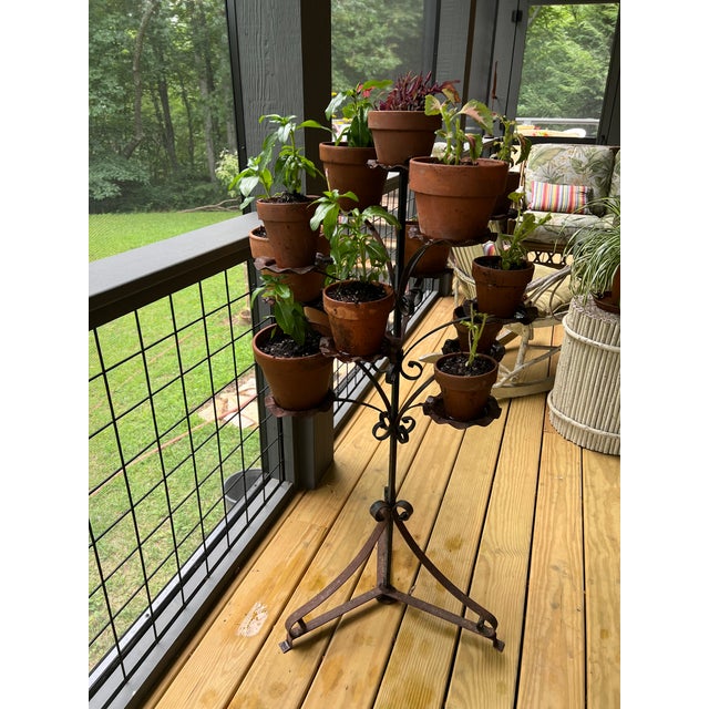 Vintage Wrought Iron Plant Stand For Sale - Image 12 of 12