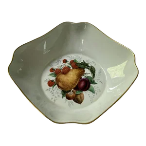Late 20th Century Limoges France "Chamart" Gold Rimmed Porcelain Serving Bowl