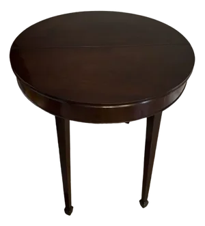 Antique George III Figured Mahogany Demi-Lune Shaped Tea Table, 1820s