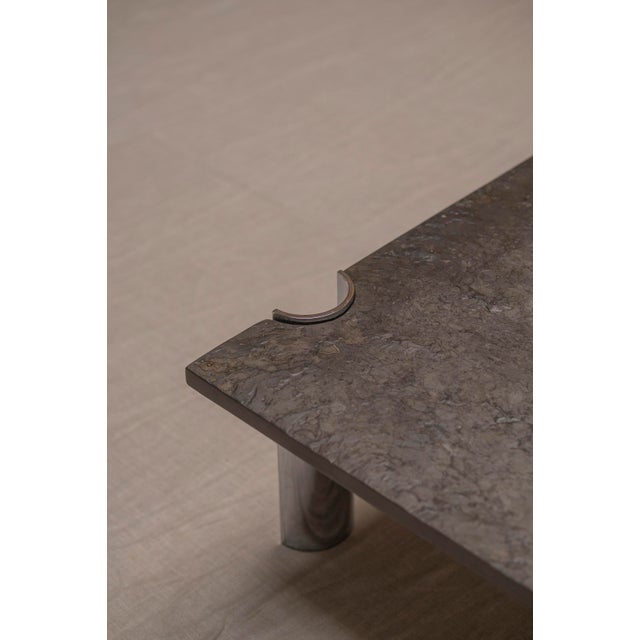 1970s Brutalist Coffee Table with Fossil Stone Top, 1970s For Sale - Image 5 of 18
