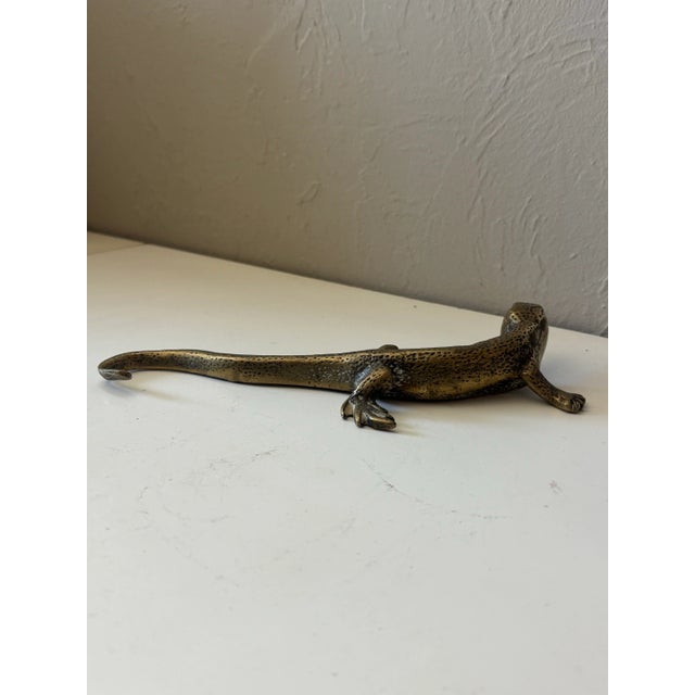 Early 20th Century Vintage English Brass Lizard For Sale - Image 5 of 6