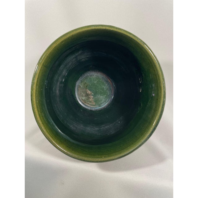 Dark Green 1920s Ceramic Weller Art Pottery Jardiniere Cachepot For Sale - Image 8 of 12