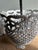 Metal 1940s Pair of French Garden / Victorian Style Lace-Like Lattice Openwork Cast Iron Garden Planters in Aged White, 2 Pieces For Sale - Image 7 of 9
