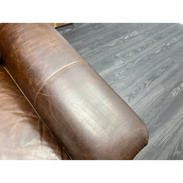 Rh Original Lancaster Leather Recliner Italian Brompton Leather | Cocoa | Down-Feather Fill For Sale - Image 18 of 18