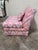 Post Modern Pink Flame Stitch Slipper Chair For Sale - Image 9 of 9