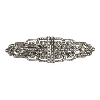 Art Deco Silver Brooch For Sale
