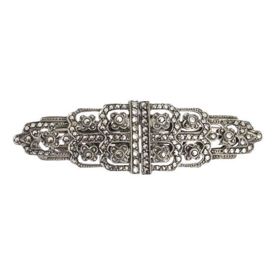 Art Deco Silver Brooch For Sale