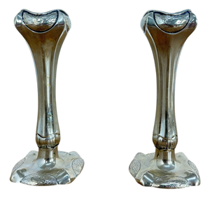 Art Nouveau Silver-Plated Bud Vases, 1890s, Set of 2