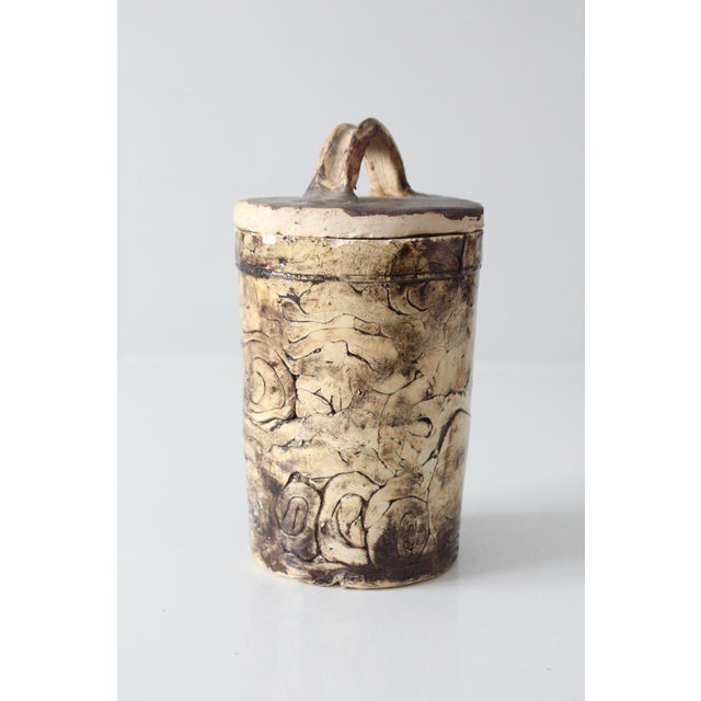 Vintage Handmade Studio Pottery Lidded Jar For Sale - Image 11 of 16