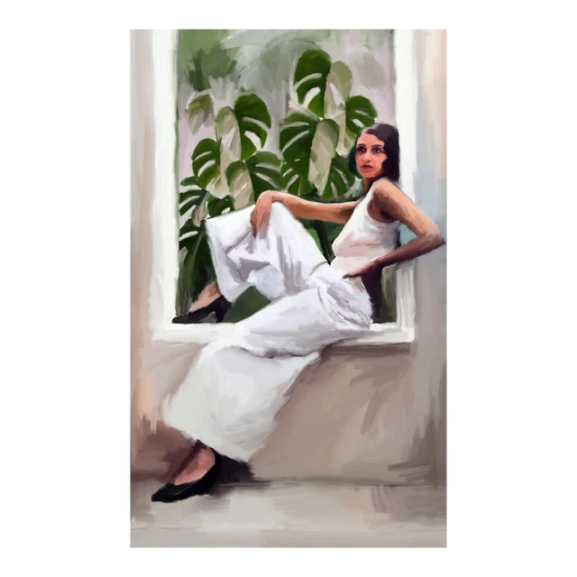 The Artist’s Muse Original Art by Rafelio Giclee Print on Canvas Board Framed For Sale