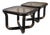 Vintage Bold Black and Brass Side Tables With Smoked Glass - A Pair For Sale