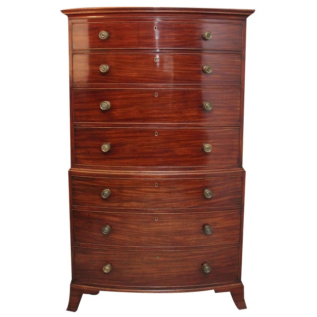 Antique Mahogany Tallboy, 1800, Set of 2 For Sale